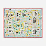 Jane Hammond, Snapshot Odyssey, 2014, lithograph in colors with pochoir, digital laser printing, chine collé and collage on BFK Rives, Thai mulberry, Mokume wood-grain and metallic papers