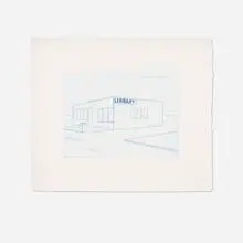 Ed Ruscha, Library, 1994, etching on Dieu Donné handmade