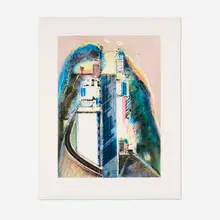 Wayne Thiebaud, Steep Street, 1989, etching, drypoint and aquatint in colors on Somerset