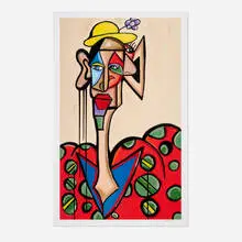 Andres Valencia, Alberto the Clown, 2022, archival pigment print with hand-embellishments