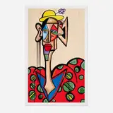 Andres Valencia, Alberto the Clown, 2022, archival pigment print with hand-embellishments