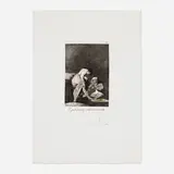 Espeluznante columna concreta (from the Les Caprices de Goya portfolio) by Salvador Dalí, 1977, drypoint etching and heliogravure in colors with stencil on BFK Rives, sold Dec 2025