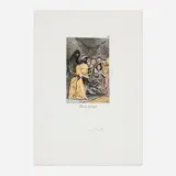 Busca la trufa (from the Les Caprices de Goya portfolio) by Salvador Dalí, 1977, drypoint etching and heliogravure in colors with stencil on BFK Rives, sold Dec 2025