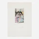 Cernera rosa (from the Les Caprices de Goya portfolio) by Salvador Dalí, 1977, drypoint etching and heliogravure in colors with stencil on BFK Rives, sold Dec 2025