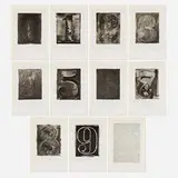 Jasper Johns, 0 Through 9 sample portfolio, 1968, offset lithograph facsimile