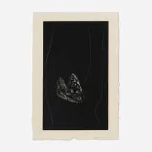 Soot-Black Stone, #4 by Robert Motherwell, 1975, lithograph on Georges Duchêne Hawthorne of Larroque handmade, sold Dec 2025