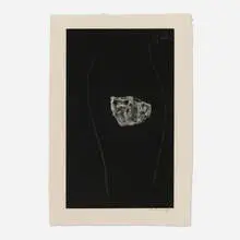 Soot-Black Stone, #5 by Robert Motherwell, 1975, lithograph on Georges Duchêne Hawthorne of Larroque handmade, sold Dec 2025