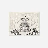 David Hockney, Teapot, 1988, fax print of a facsimile drawing