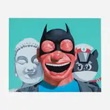 Yue Minjun, The Three Musketeers, 2022, screenprint in colors on BFK Rives