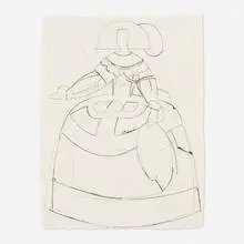 Manolo Valdés, Untitled (from the Las Meninas suite), 2000, etching on Eskulan handmade
