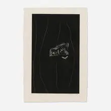Soot-Black Stone, #2 by Robert Motherwell, 1975, lithograph on Georges Duchêne Hawthorne of Larroque handmade, sold Dec 2025
