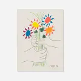 Bouquet de fleurs by Pablo Picasso, 1958, offset lithograph in colors, sold Dec 2025