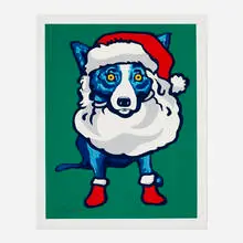 Ho Ho Ho by George Rodrigue, 2000, screenprint in colors, sold Dec 2025