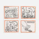 Keith Haring, Four works from the Against All Odds, 20 Drawings series, 1989, lithograph in colors