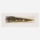Wolf Kahn, Farm on the Flood Plain, 1988, etching, drypoint and aquatint in colors