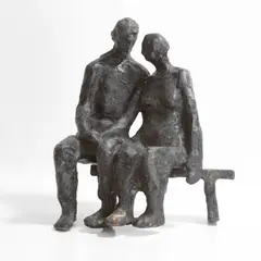 Richard Robbins, Couple seated on a bench, bronze