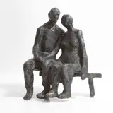 Richard Robbins, Couple seated on a bench, bronze