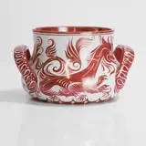 William De Morgan, Twin-handled vase decorated by J Hersey