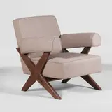 Model 'PJ-010806' lounge armchair by Pierre Jeanneret, c.1958, sold Jul 2025