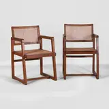 Pair of model 'PJ-010201' armchairs by Pierre Jeanneret, c.1960, each with a teak frame, sold Jul 2025