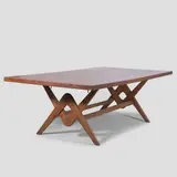 Model 'PJ020111' dining table known as a 'Committee table' by Pierre Jeanneret, c.1963, teak, sold Jul 2025