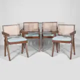 Pierre Jeanneret, Set of four floating-back armchairs