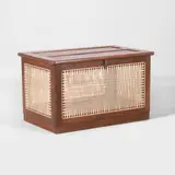 Linen chest by Pierre Jeanneret, c.1955, teak, sold Jul 2025
