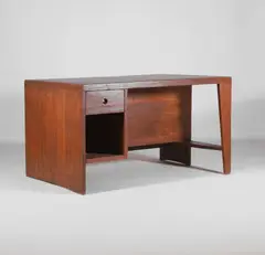 Pierre Jeanneret, 'PJ-BU-02-A' or 'Pigeonhole' desk, c.1957, teak and leather