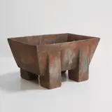 Paul Philp, Stoneware footed vessel with textured surface