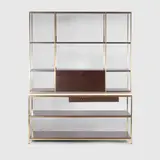 Paul McCobb, Brass and mahogany 'Irwin Collection' étagère