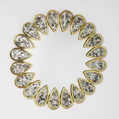 Jonathan Adler, 'Petal' wall mirror, a polished brass framework set with mother-of-pearl