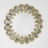 Jonathan Adler, 'Petal' wall mirror, a polished brass framework set with mother-of-pearl
