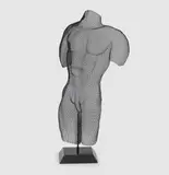 Randy Cooper, Wirework sculpture depicting a male nude torso