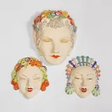 Clarice Cliff, Group of three pottery wall masks