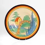 Clarice Cliff, 'Orange Roof Cottage' pottery charger