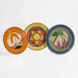 Clarice Cliff, Three pottery plates