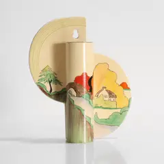 Clarice Cliff, 'Brookfields' pottery 'Double D' wall vase, c.1930