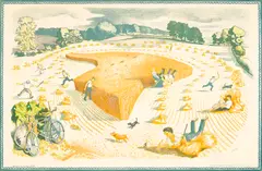 John Nash, 'Harvesting' a lithographic poster, 1945