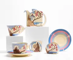 'Blue Japan' pottery tea service by Clarice Cliff, c.1930, sold Apr 2025
