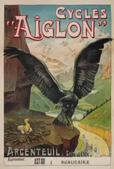 Georges Vallée, 'Aiglon Cycles' lithographic poster, c.1901