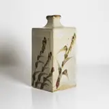 Shoji Hamada, Stoneware bottle vase, decorated to the sides with brushed motifs of sugar cane