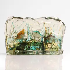 Gino Cenedese, Glass 'Aquarium', c.1950, the glass slab containing three stylised fish