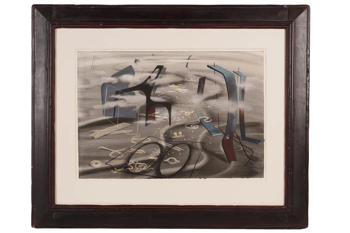 John Tunnard, Gale Breeder, watercolour and body colour with pen and ink
