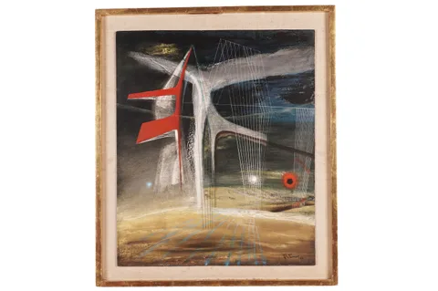 John Tunnard, Starting Point, oil on prepared board