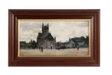 George Sherwood Hunter, Town Square with figures, Northern Europe