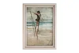 George Sherwood Hunter, Fisherman on a beach, repairing a net