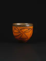 Duncan Ross, Vase Form, 2002, Earthenware, smoke fired and burnished terra-sigillata orange slips