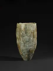 Slender sack form by Ewen Henderson, circa 1980, Mixed laminated porcelain, stoneware clays, volcanic glazes with contrasting textures, offered Dec 2023