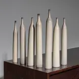 Jacques & Dani Ruelland, Ensemble de sept bouteilles Jeux d'orgues, A set of seven signed 'Jeux d'orgues' bottles in glazed ceramic by Jacques and Dani Ruelland designed circa 1970
