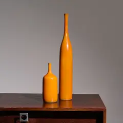 Ensemble de deux bouteilles by Jacques & Dani Ruelland, A set of two signed bottles in glazed ceramic by Jacques and Dani Ruelland circa 1970, sold Nov 2024